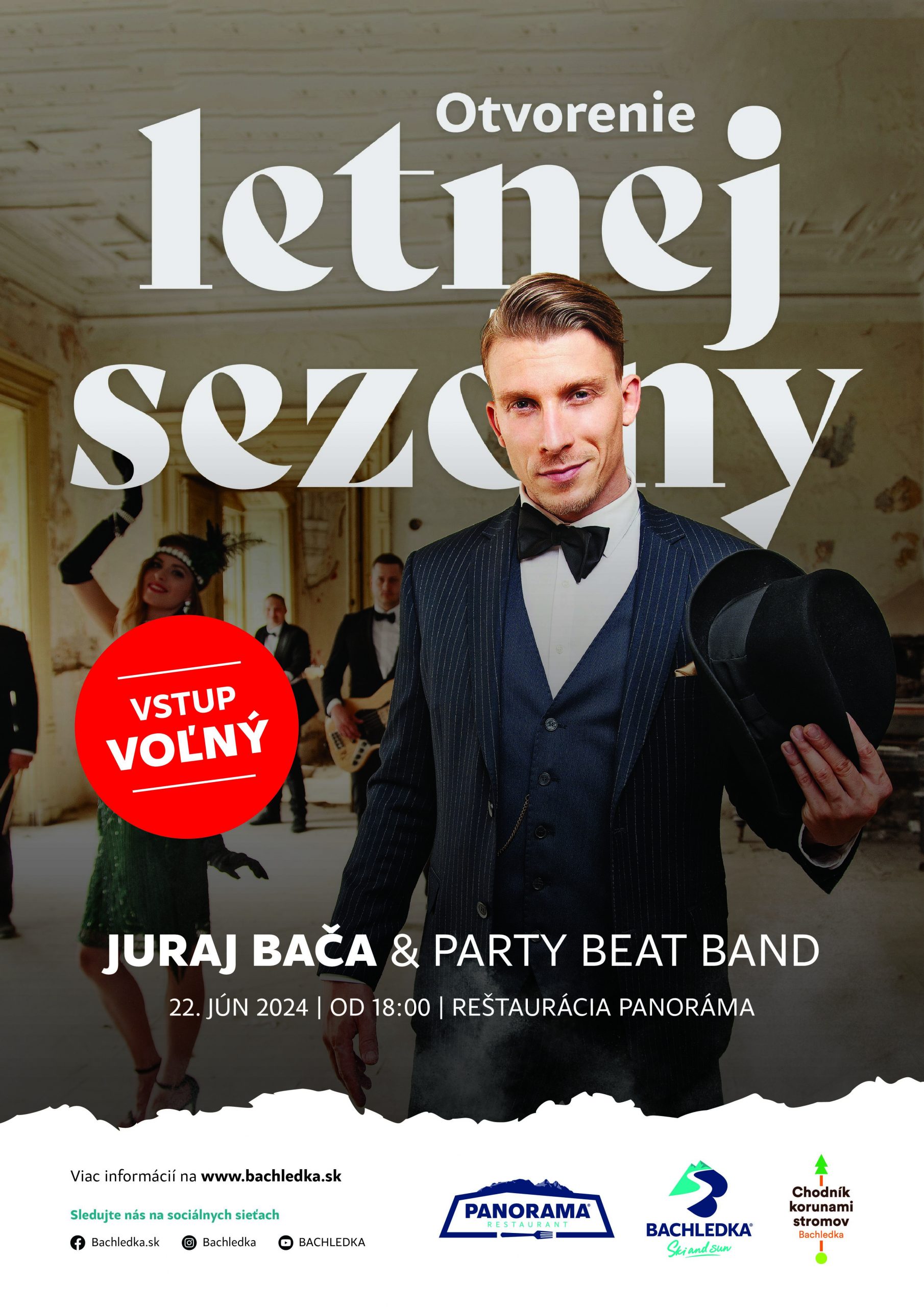 Otvorenie letnej sezóny s Jurajom Bačom & Party Beat Band - VSTUP NA KONCERT VOĽNÝ!